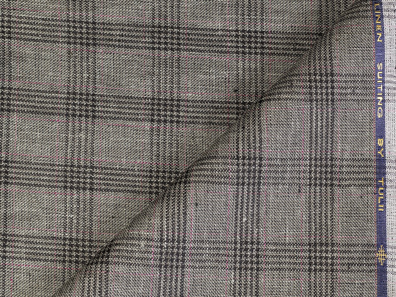 LTL 40/T3-23149 Dark Sage With Charcoal Prince Of Wales Check Suit Fabric