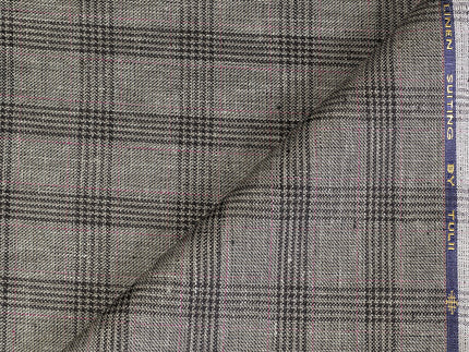 LTL 40/T3-23149 Dark Sage With Charcoal Prince Of Wales Check Suit Fabric