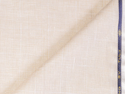 LTL 41/T3-23150 Ivory With White Check Linen Suit Fabric