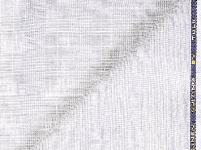 LTL 42/T3-23151 Silver With White  Check Linen Pants Fabric