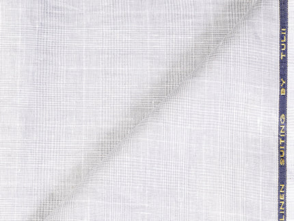 LTL 42/T3-23151 Silver With White  Check Linen Suit Fabric