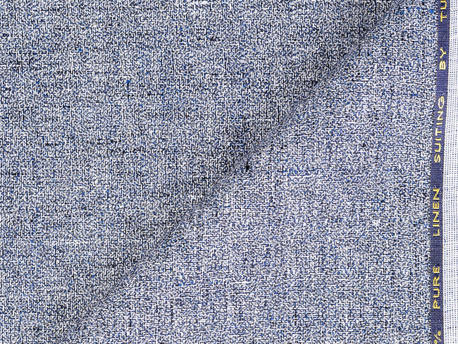 LTL 46/T3-23155 Navy & White Pattern Linen Pants Fabric