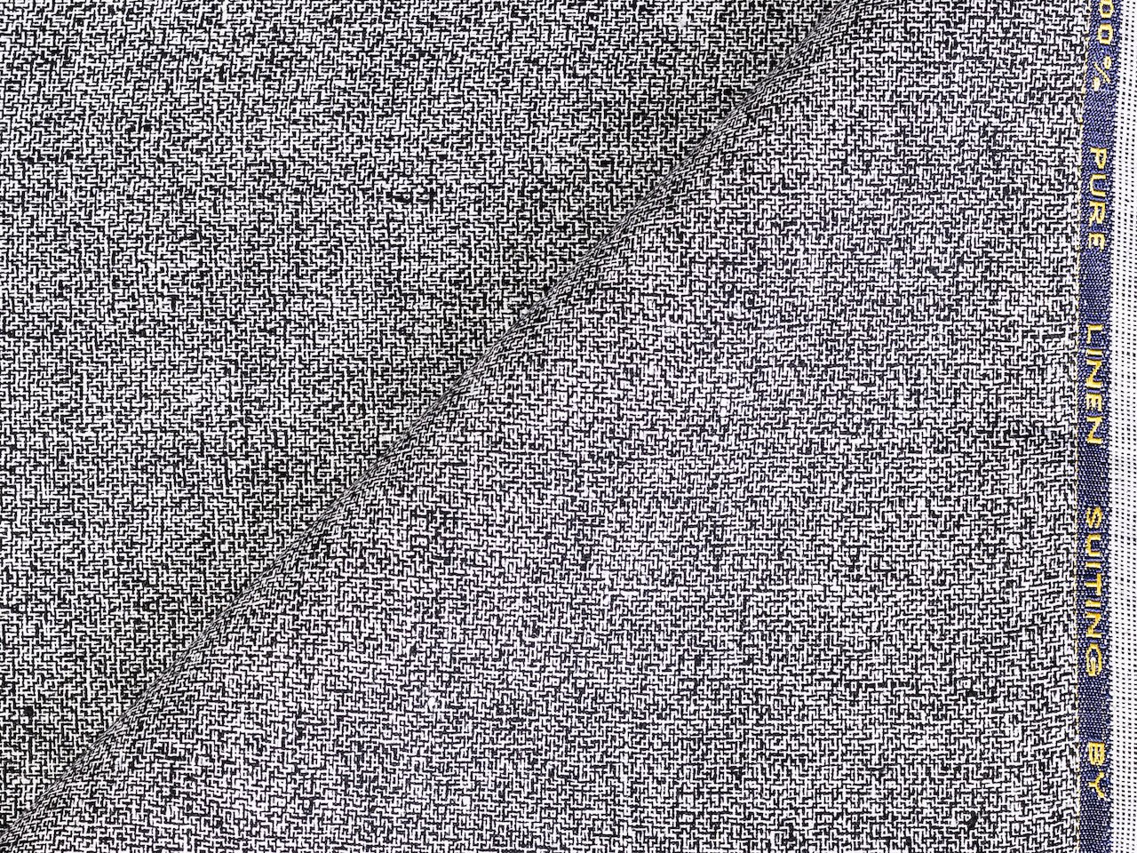 LTL 47/T3-23156 Black & White Pattern Linen Vest Fabric