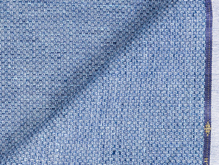 LTL 49/T3-23157 Blue Pattern Linen Suit Fabric