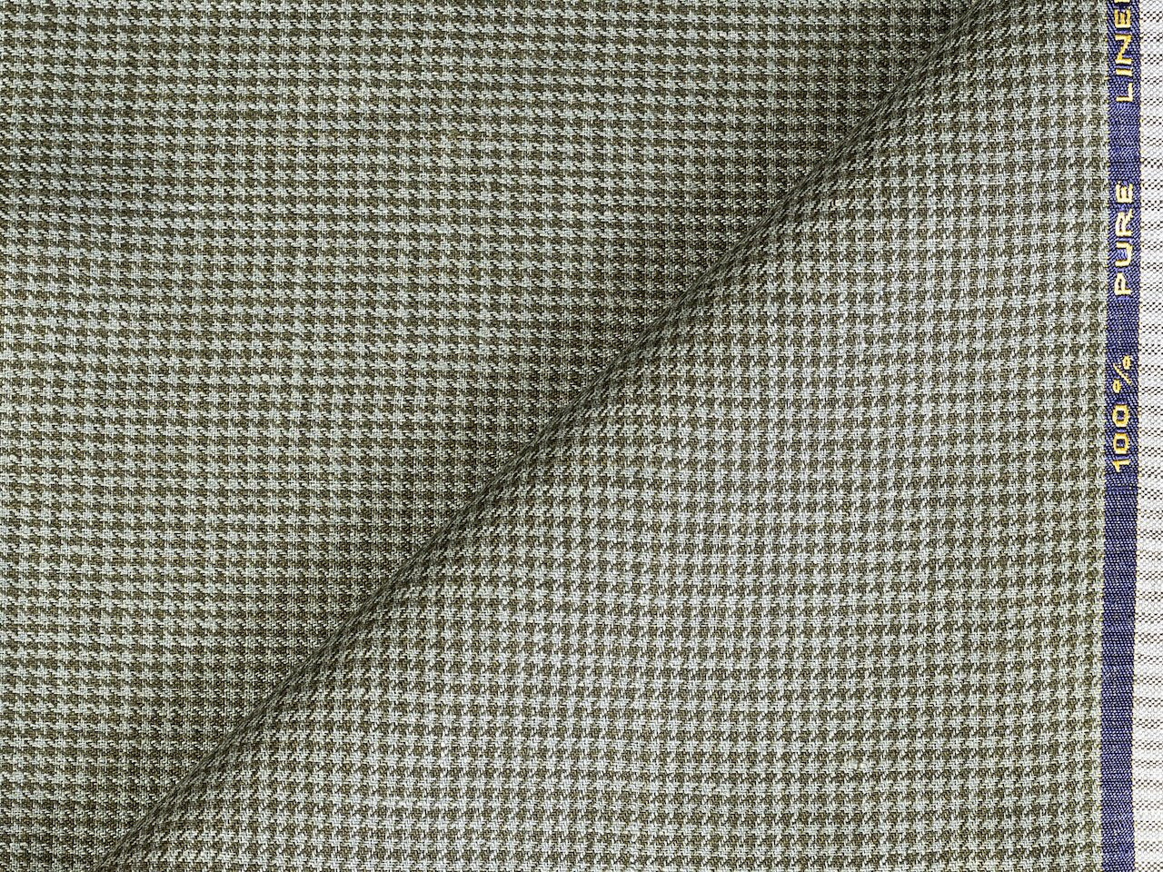 LTL 53/T3-23164 Artichoke Houndstooth Linen Linen Vest Fabric