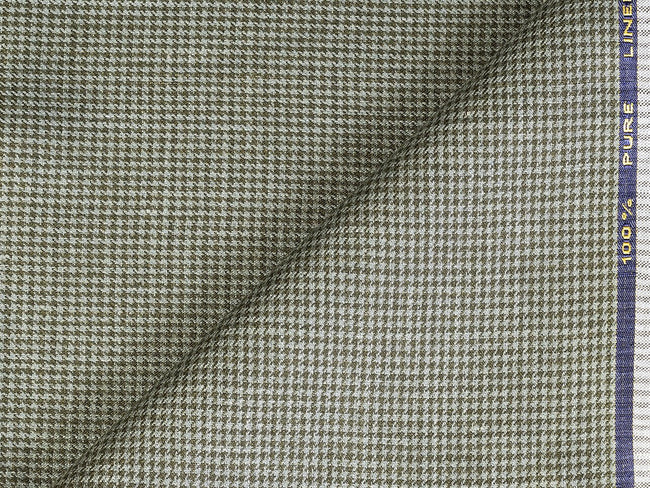 LTL 53/T3-23164 Artichoke Houndstooth Linen Linen Vest Fabric