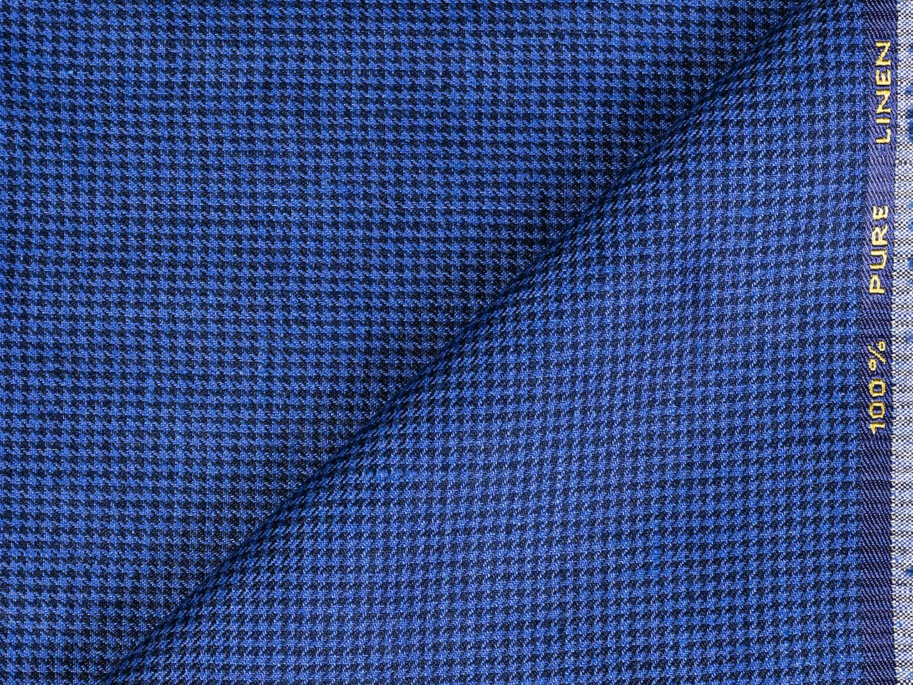 LTL 54/T3-23162 Navy Blue Houndstooth Linen Vest Fabric