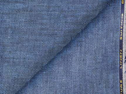 LTL 56/T3-23196 Light Blue Herringbone Linen Suit Fabric