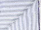 LTL 59/T3-23146 White With Baby Blue Stripe Linen Suit Fabric