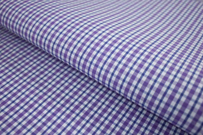 P-700/5868 Fine Cotton Blue With Purple Checks Shirting Fabric
