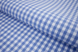 P-716/5878 Fine Cotton Blue and White Checks Shirting Fabric