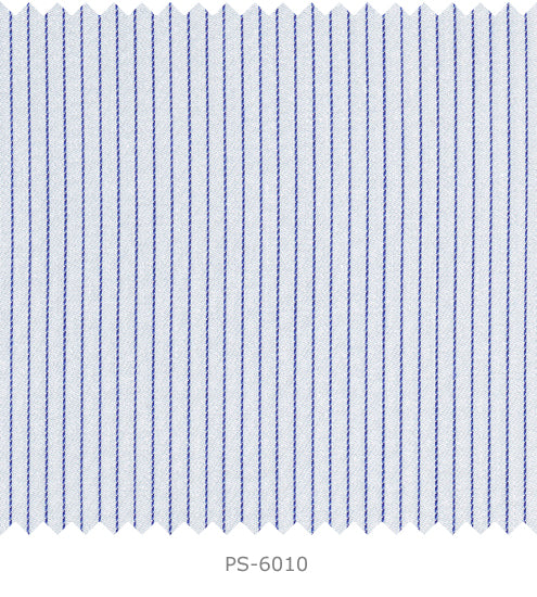 S6010/N3-34556 White with Blue Stripe Fine Giza Cotton Shirting Fabric