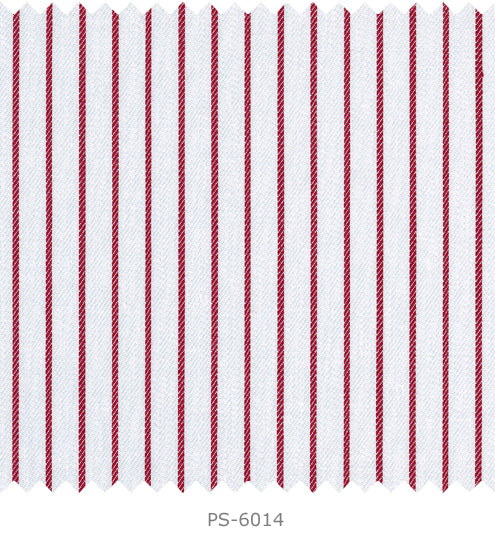 S6014/N3-34562 White with Red Stripe Fine Giza Cotton Shirting Fabric