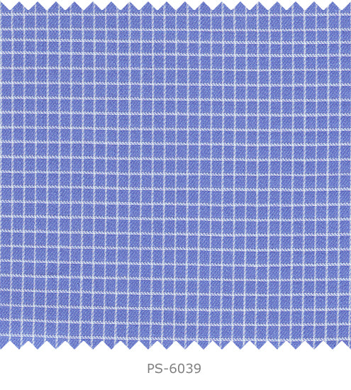 S6039/N3-34586 Blue with White Check Fine Giza Cotton Shirting Fabric