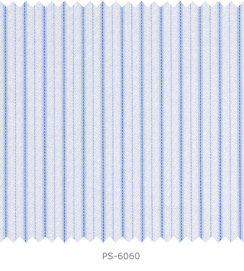 S6060/N3-34601 White with Blue Stripe Fine Giza Cotton Shirting Fabric