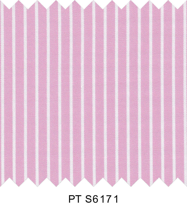 S6171/N3-34605 Pink with White Stripe Fine Giza Cotton Shirting Fabric