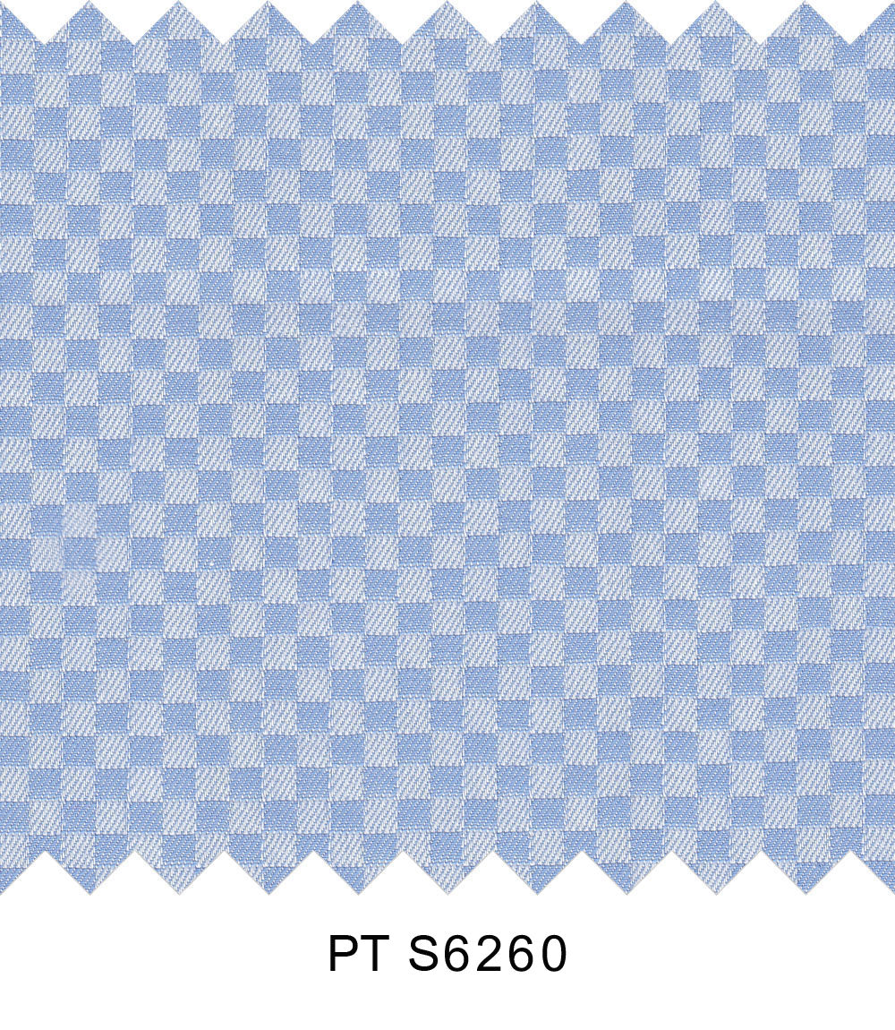 S6260/N3-34424 Blue Chessboard Fine Giza Cotton Shirting Fabric