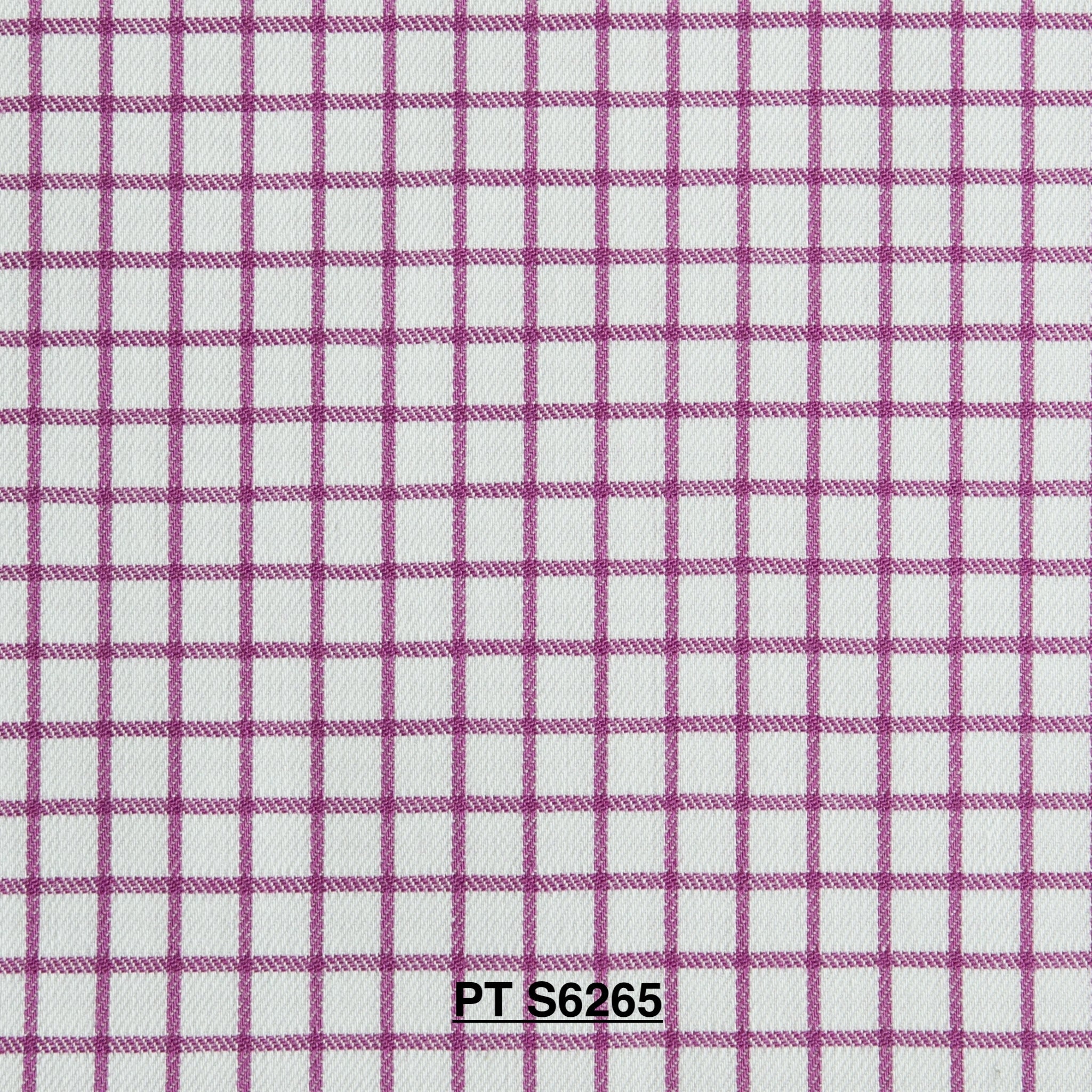 S6265/N3-34573 White with Pink Check Fine Giza Cotton Shirting Fabric