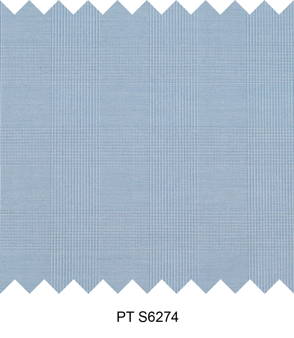 S6274/N3-34432 Light Blue Windowpane Fine Giza Cotton Shirting Fabric