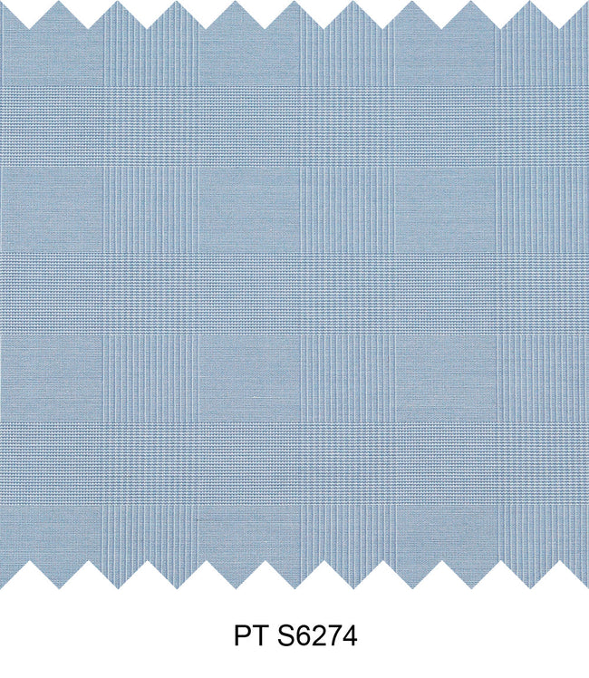 S6274/N3-34432 Light Blue Windowpane Fine Giza Cotton Shirting Fabric