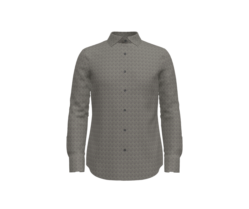 Grey with Navy Small Dot Pattern Shirt