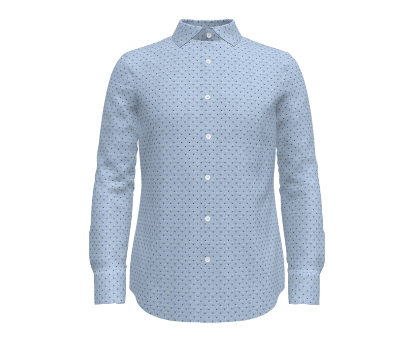 Light Blue with Navy Small Dot Pattern Shirt