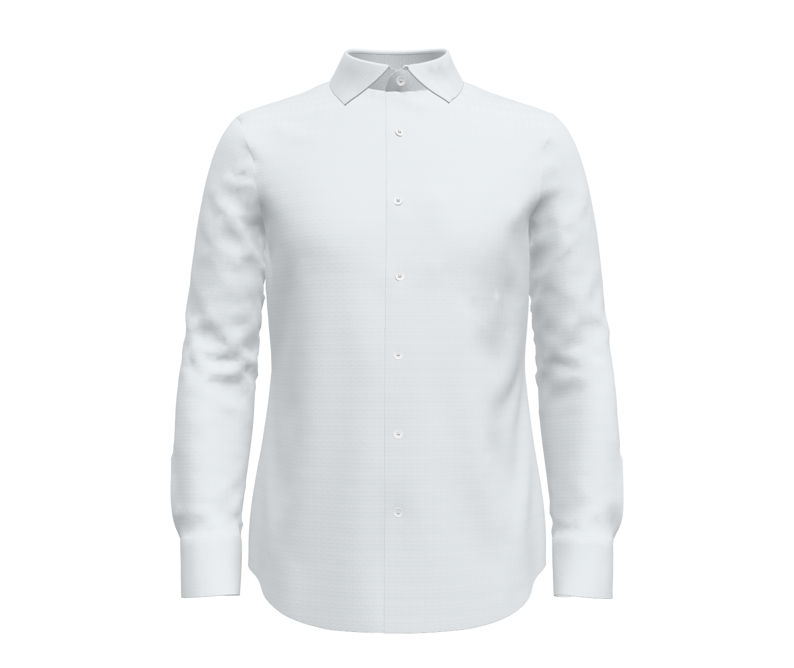 White Micro Herringbone Shirt