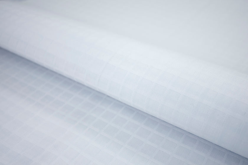 T-594/5924 Fine Cotton Two Tone White Checks Shirting Fabric