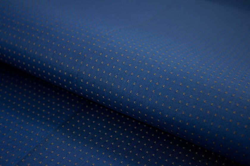 T-636/6538 Fine Cotton Blue Brown Texture Shirting Fabric