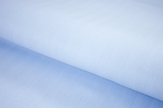 T-653/5790 Fine Cotton Baby Blue Herringbone Shirting Fabric