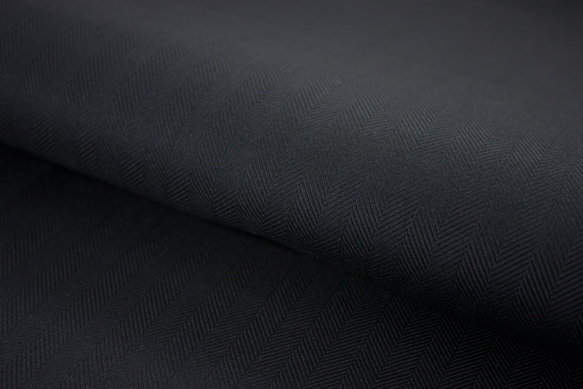 T-658/5795 Fine Cotton Black Herringbone Shirting Fabric