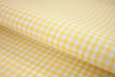 T-750/5959 Fine Cotton White and Yellow Checks Shirting Fabric