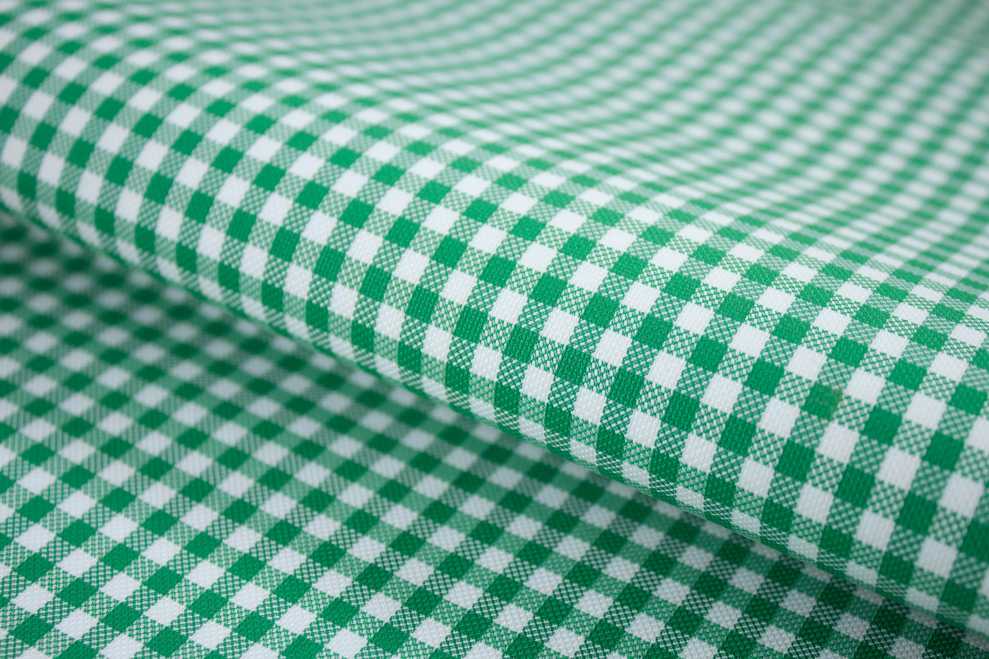 T-752/5961 Fine Cotton White and Green Checks Shirting Fabric