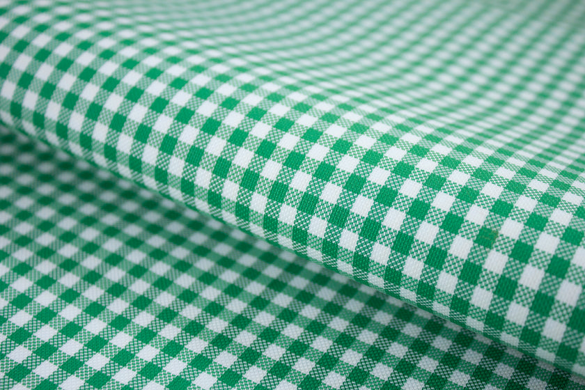T-752/5961 Fine Cotton White and Green Checks Shirting Fabric