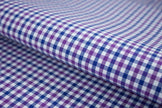 T-756/5808 Fine Cotton Purple And Blue Check Shirting Fabric