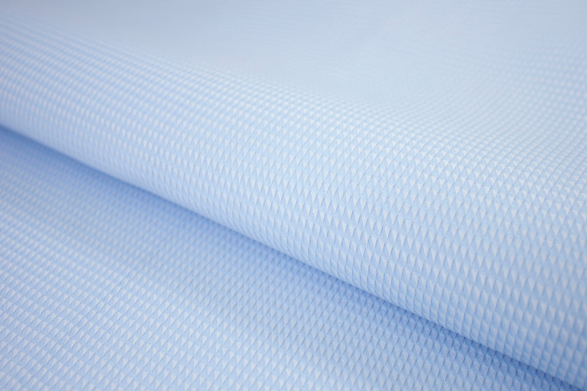 T-805/5834 Fine Cotton Self Tone Light Blue Check Shirting Fabric