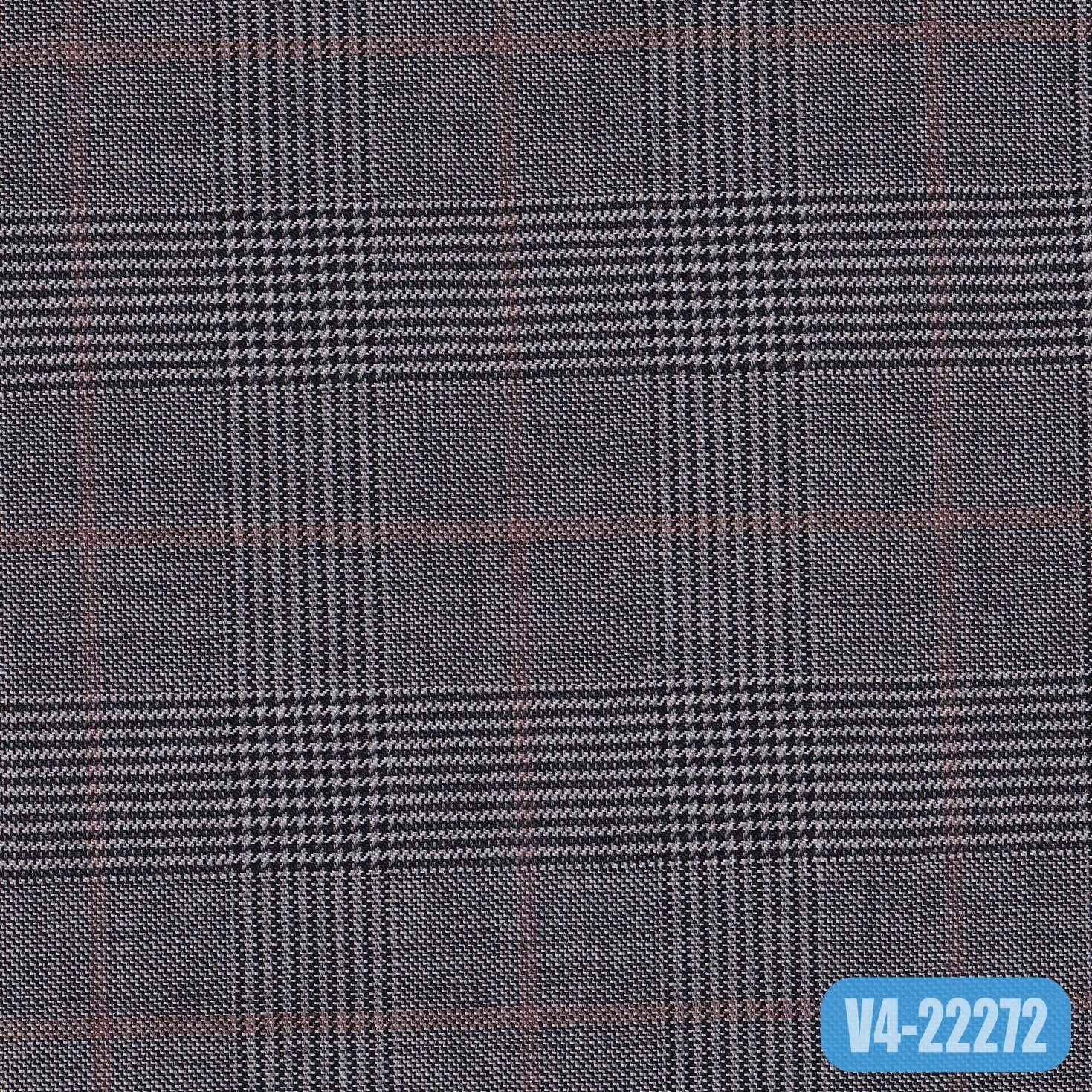 TM-127/V4-22272 Grey With Orange Check Pants Fabric
