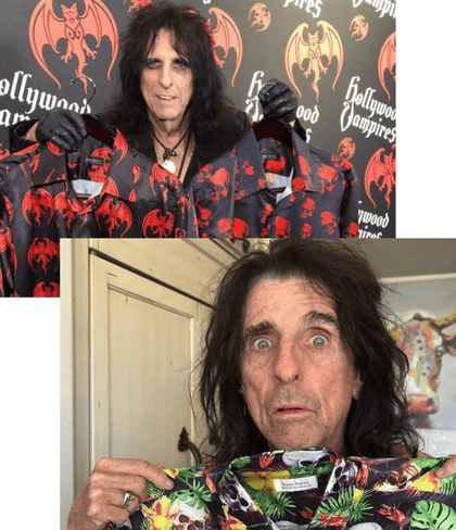 Sam Surin with celebrity Alice Cooper, American Singer-Songwriter