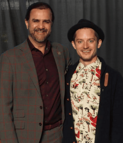 Sam Surin with celebrity Elijah Wood, American Actor & Film Producer