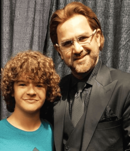 Sam Surin with celebrity Gaten Matarazzo, American Actor
