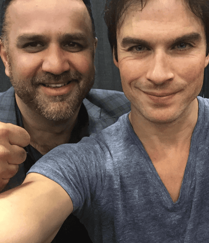 Sam Surin with Celebrity Ian Somerhalder, American Actor