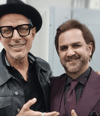 Sam Surin with celebrity Jeff Goldblum, American Actor & Musician