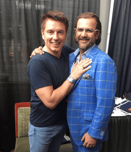 Sam Surin with celebrity John Barrowman, American Actor & Author