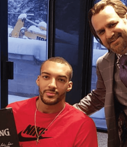 Sam Surin with celebrity Rudy Gobert, French Professional Basketball Player