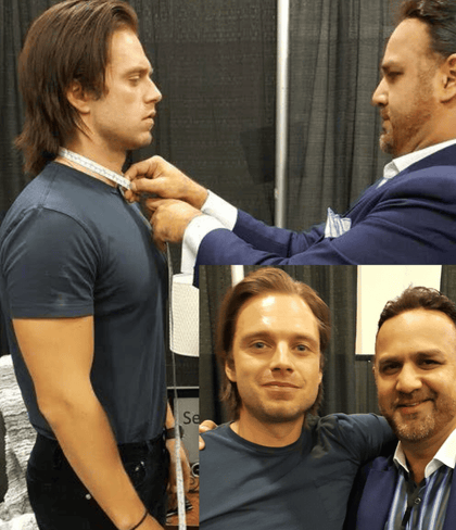 Sam Surin with celebrity Sebastian Stan, Romanian-American Actor